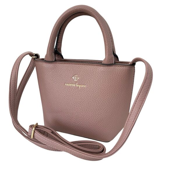 Nanette Lepore Mini Crossbody Bag Blush Pink Vegan Preppy Classic Minimal - Picture 1 of 16